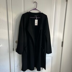 Black sweater long coat xl illusionary